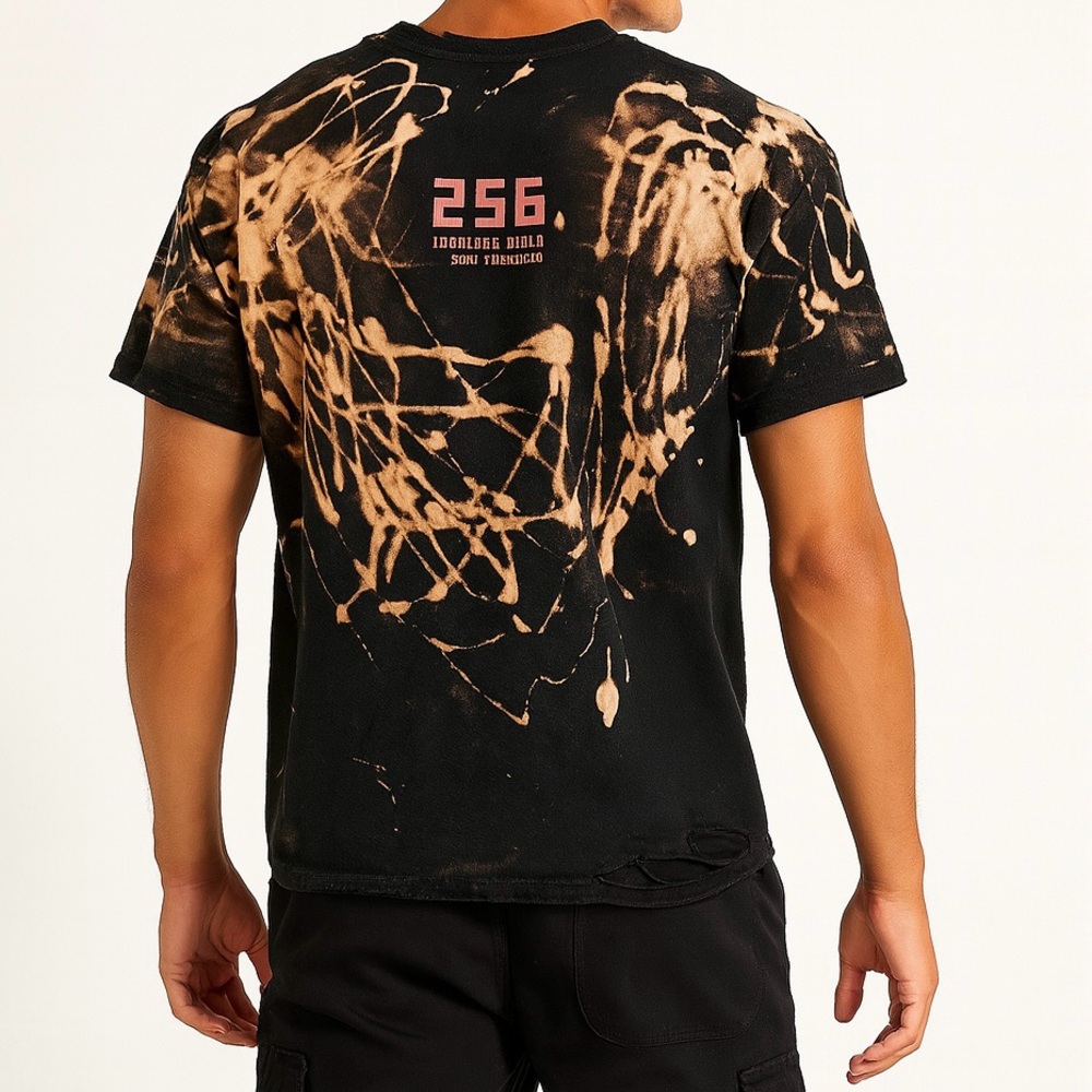 Upcycled Punk Rock Band Graphic Tee | Bleach Dyed Grunge Streetwear T-Shirt - Picture 3 of 7
